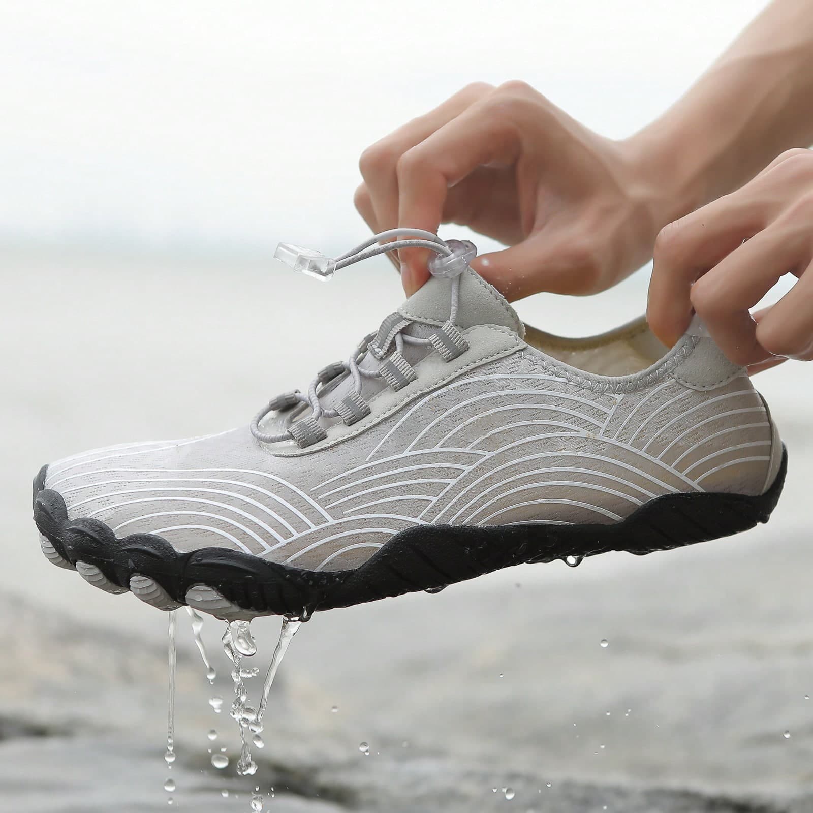Chaussures de baignade pour couples en plein air nouvelle tendance 2024, chaussures de plage à cinq doigts pour sports nautiques, baskets amphibies